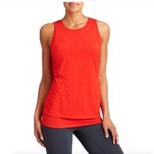 Athleta Double Layer Racer Back Tank Top in Red Coral I Sz XS